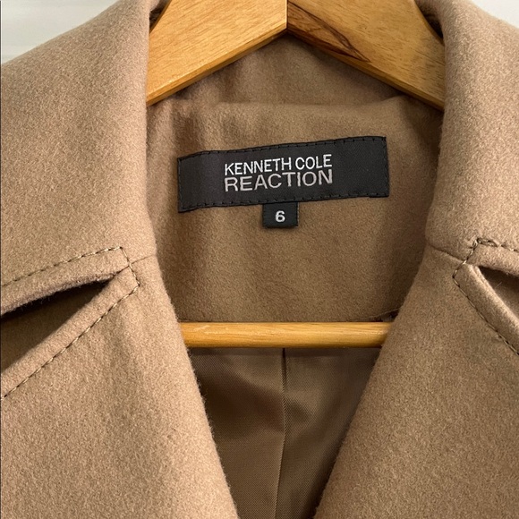 Kenneth Cole Reaction Camel Trench Coat with Belt wool blend - Picture 4 of 7